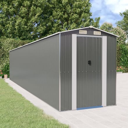vidaXL - Tuinschuur - 192x938x223 - cm - gegalvaniseerd - staal - lichtgrijs
