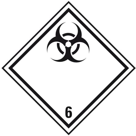 ADR klasse 6.2 sticker besmettelijke stoffen 100 x 100 mm
