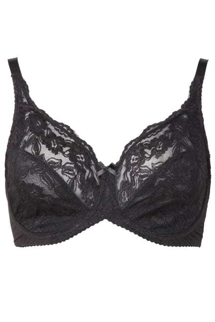 Yours Kanten Stretch Bh Met Beugel In Zwart Bestsellersize 85B