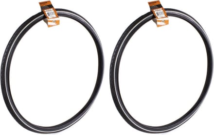 Benson Buitenband fiets - 2x - rubber - 26 inch x 1 3/8 - witte lijn