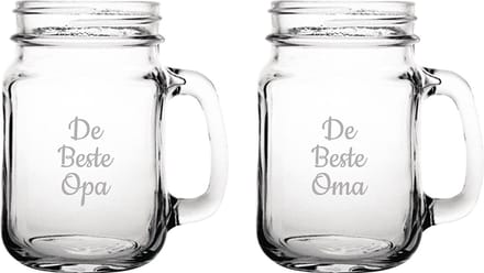 Gegraveerde Drinkglas 45cl De Beste Opa-De Beste Oma