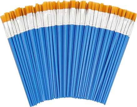 penselen - set van 100 - voor acryl- olie- en aquarelverf - synthetisch - plat
