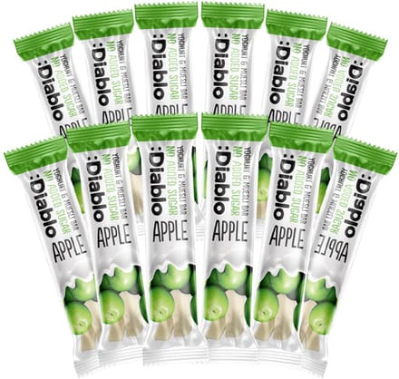 Diablo | No Added Sugar | Apple Yoghurt Muesli Bar | 12 Stuks | 12 x 30 gram