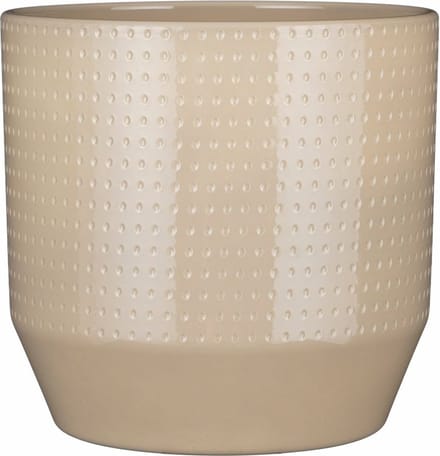 Mica Decorations Bloempot model Nola - beige - D27 x H26 cm - relief dots
