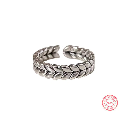 Soraro Blad Vintage Ring | 925 Silver | Elegant | Klemring | Vintage | Bladeren