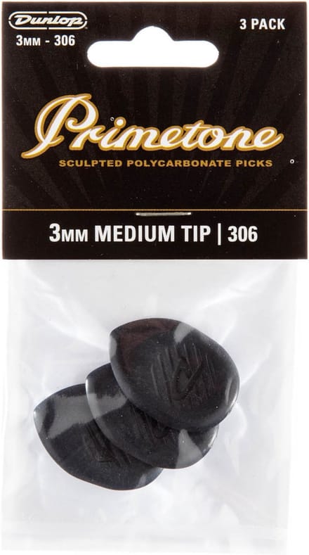 Jim Dunlop Primetone - Plectrums - Classic 306 Medium - Player's Pack 3 Stuks
