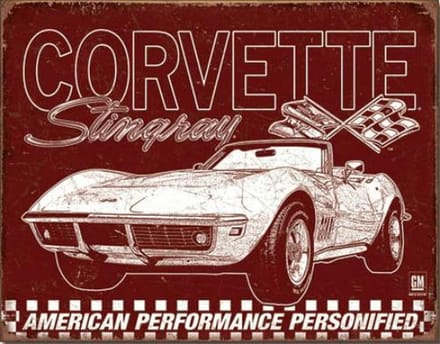 GM Corvette Stingray wandbord reclamebord