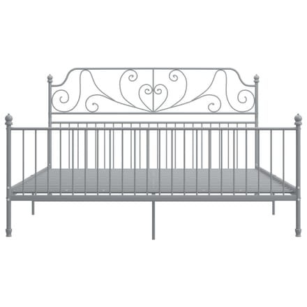 vidaXL - Bedframe - metaal - grijs - 200x200 - cm