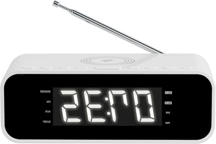Wekker Radio - Digitale Klok - Ochtend Routine - Draadloze Lader - Dubbel Alarm - Wit