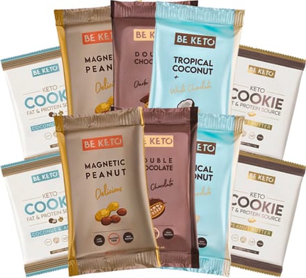 Be Keto | Mix Keto Cookies & Bars | Voordeelpakket | 10 x Keto Snackbar