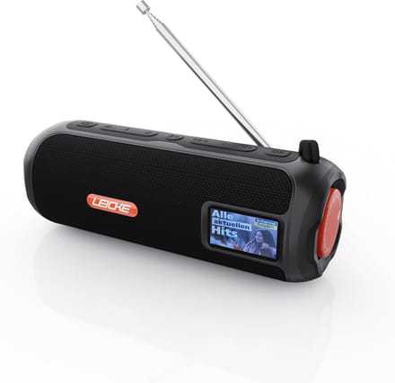 Draagbare DAB+ Radio met Bluetooth Speaker, 10W Stereo, Oplaadbare Batterij en RGB Verlichting