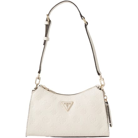 GUESS schoudertas Cresidia II Top Zip Shoulder Bag Cream White Logo crème