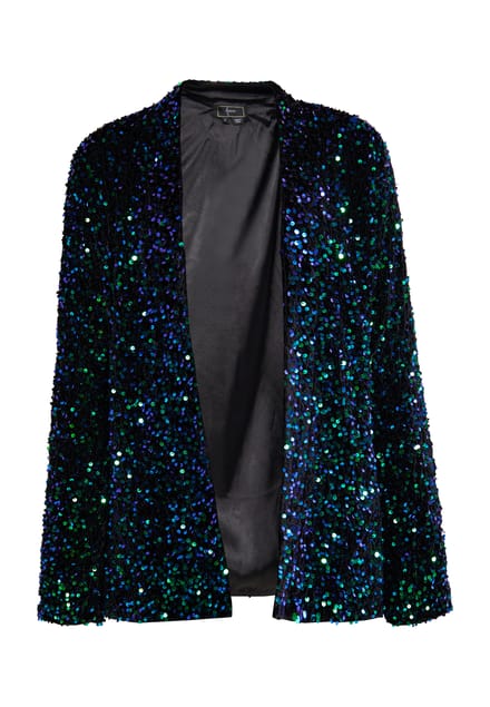 Faina Blazer met pailletten Dames Blauwgroen veelkleurig