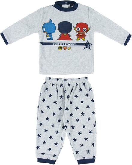 Baby-pyjama met superhelden, velour, maat 74