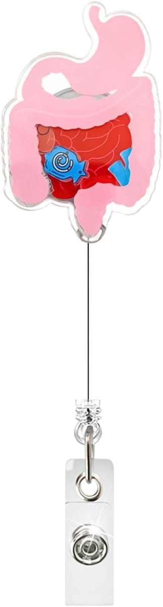 Kaarthouder Clip - ID Houder Uitschuifbaar - Personeel Toegang - Robuuste Karabijnsluiting - 3.2 cm Diameter - Beige