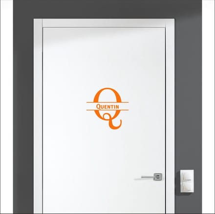 Deursticker Met Naam -  Quintin - Oranje