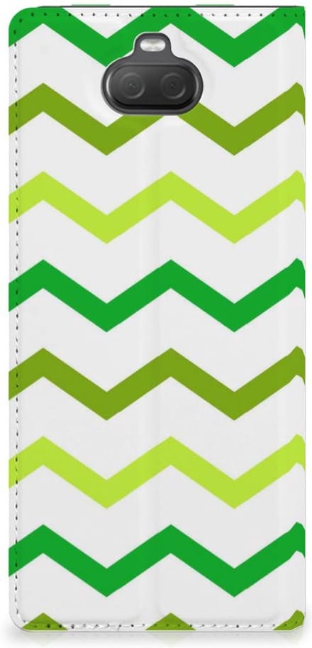 Sony Xperia 10 Plus Hoesje met Magneet Zigzag Groen