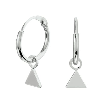 Glams oorringen driehoek - 12 mm - Zilver