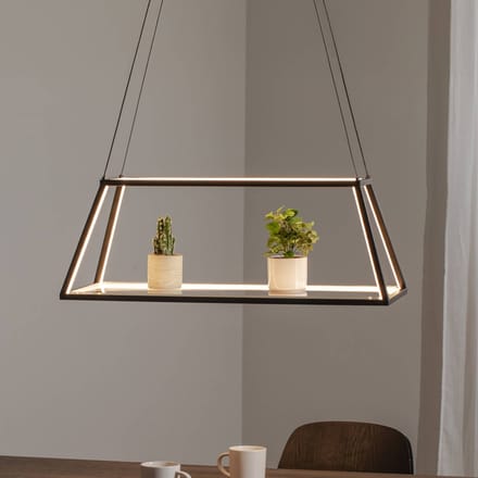 Lucande LED hanglamp Mensola, zwart, aluminium, 75 cm