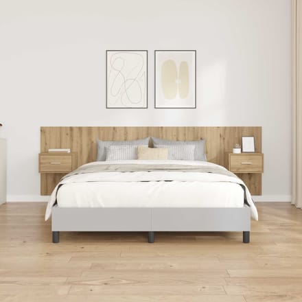 vidaXL - Hoofdeinde - Met - Kast - 3 - st - Artisan - Eiken - Bewerkt - hout