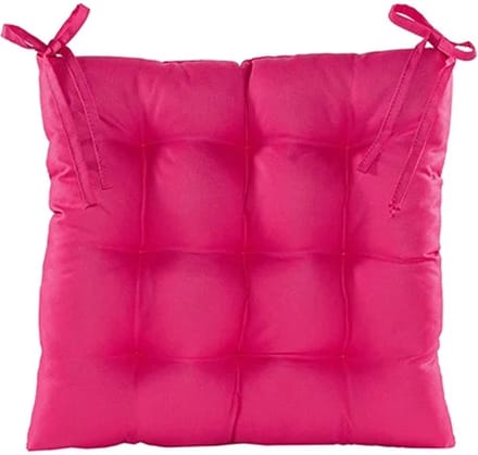 Anna's collection Stoelkussen gewatteerd - fuchsia roze - 38 x 38 cm - binnen/buiten