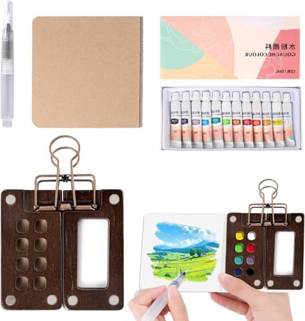 Compacte Waterverfset met 12 Kleuren, Ideaal voor Reizen, Schilderen en Creatieve Projecten voor Beginners en Studenten