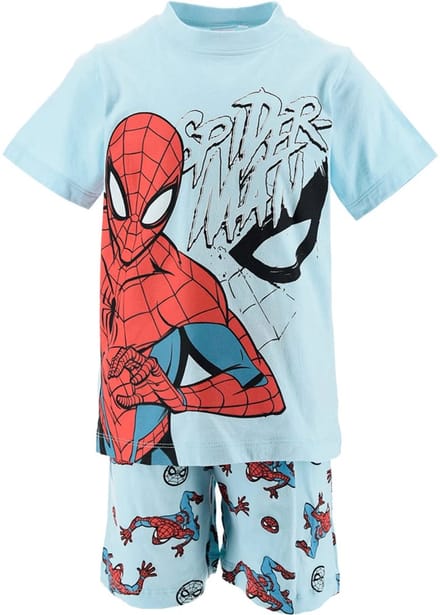 Spiderman shortama - Maat 98 - 100% katoen - Lichtblauw - Spider-Man - Pyjama