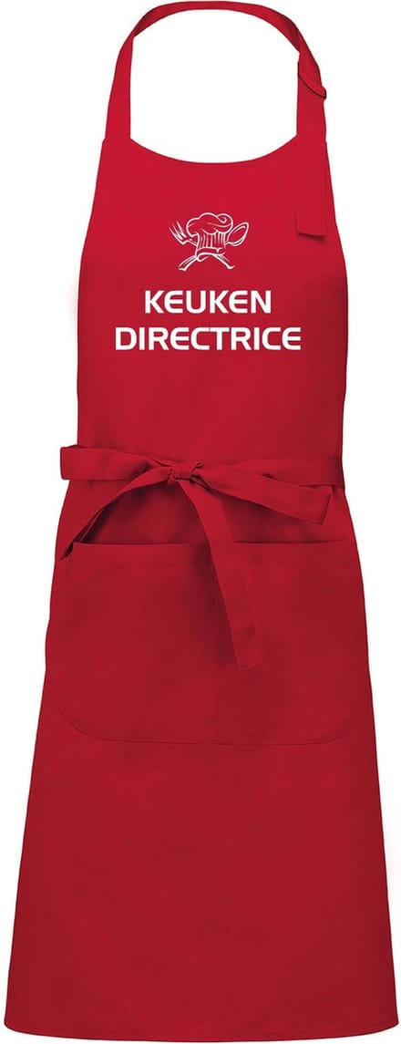 Mijncadeautje - Luxe schort - Keukendirectrice - rood