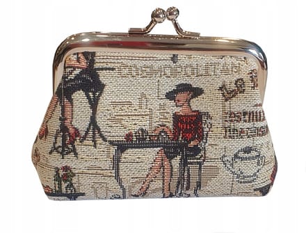 JedeKa Paris Gobelin Portemonnee Dames - Beige, 8x11 cm