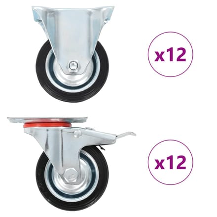 vidaXL 24 st Wielen 75 mm