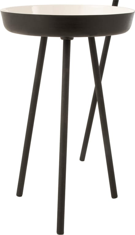 J-Line bijzettafel - metaal - zwart/wit - set van 3