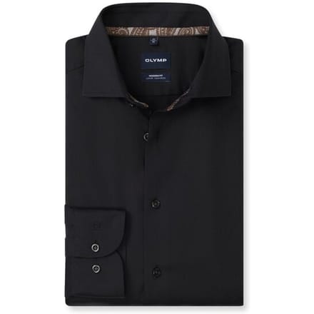 OLYMP Luxor Overhemd, Modern Fit, Royal Kent, Zwart