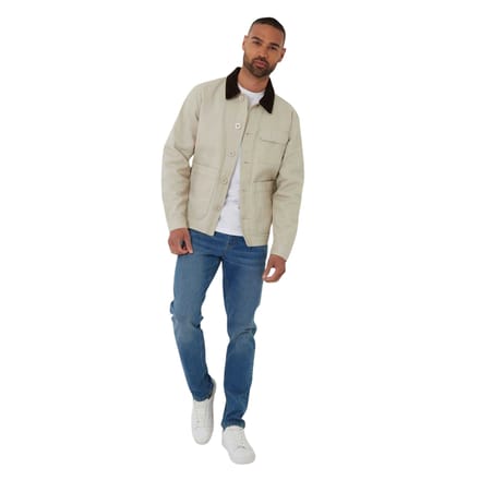 Threadbare Heren Corduroy Utility Jacket (Steen)