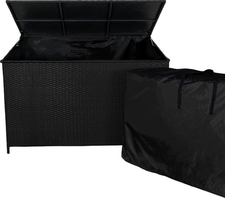 Kussenbox - rotan - 582 l - zwart
