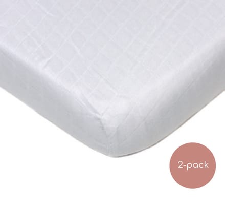Briljant Baby - Hydrofiel Hoeslaken 40x80 Wit - 2 Pack