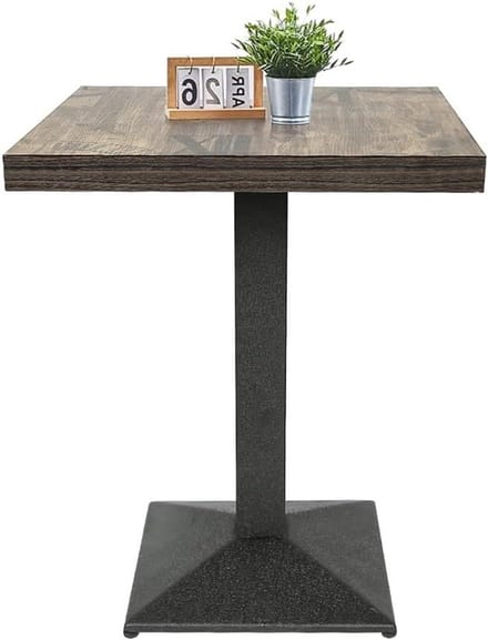 Bartafel Vierkant - Eettafel Pubtafel - Kleine Ruimtes - Metalen Frame - 60x60x75 cm - Grijs