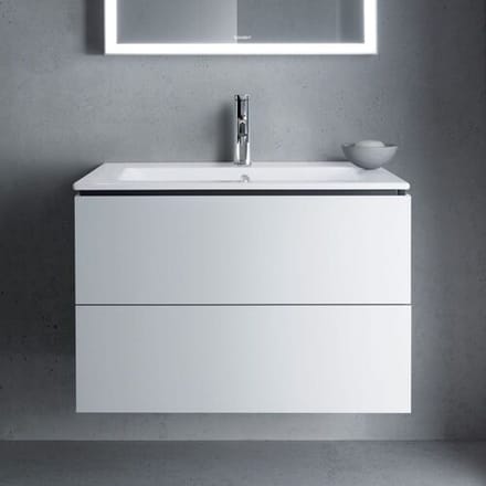 Duravit Me by Starck washbasin with L-Cube vanity 83 x 49 cm with 2 drawers LC624101818-1-S