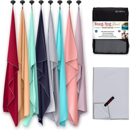 Dailygoody - Microfibre Handdoek - Sneldrogend - Super Absorberend - Lichtgewicht Compact Reizen - Dapple Grey - Antibacterieel - Ideaal voor Strand e