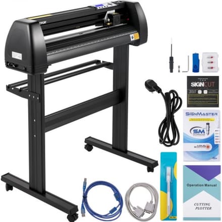 VEVOR Vinyl snijmachine, snijplotter, 870 mm, LED-plotterprinter, nauwkeurige handmatige positionering, softwareondersteuning voor MAC- en Windows-systemen, instelbare kracht en snelheid