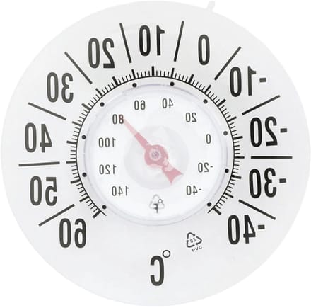 Buitenthermometer - Raamthermometer - Temperatuur Meten - Batterijvrij - 18 cm Diameter - Transparant