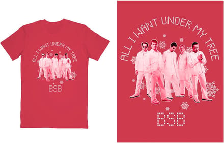 Backstreet Boys - All I Want Xmas Heren Tshirt - 2XL - Rood