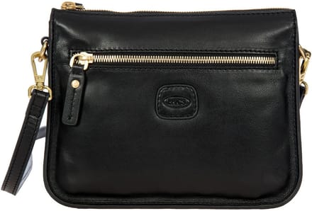 BRIC'S Leren Schoudertas Volterra Shoulderbag Black Zwart