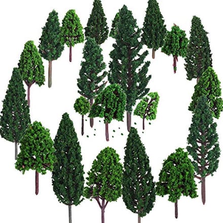 Modelbomen - 22 stuks, 3-16 cm, gemengd voor trein & landschap