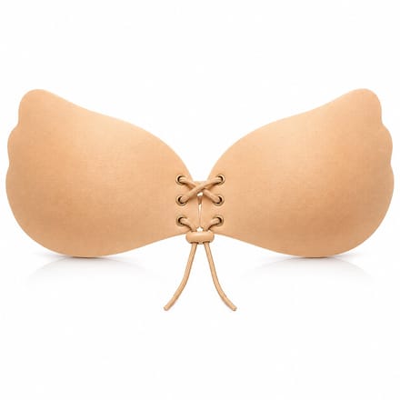 Plak BH Push Up Cup B – Zelfklevende BH – Strapless BH – Onzichtbare Beha – Herbruikbare Plak BH – Open Rug – Beige
