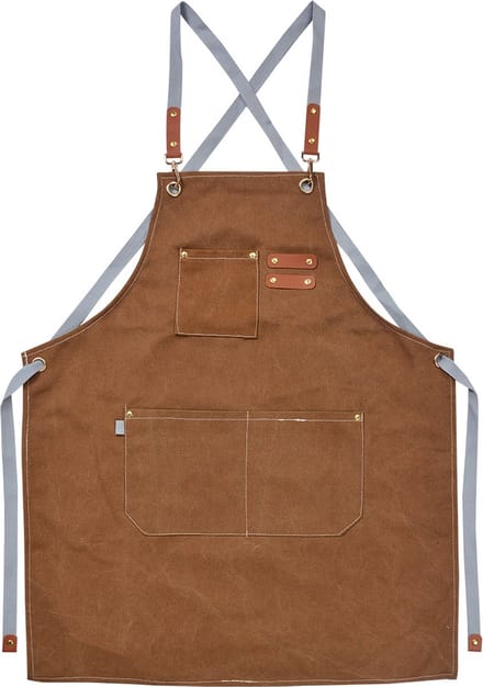 Clayre & Eef Keukenschort 63x75cm Bruin Polyester