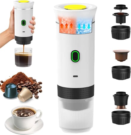 Draagbare 3-in-1 koffiezetapparaat voor camping, auto en thuis