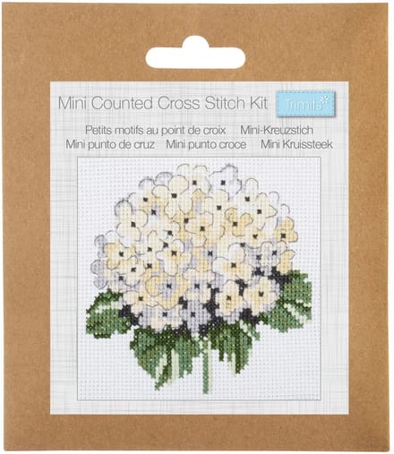 Borduurpakket Kruissteekpakket Telpatroon: Hortensia