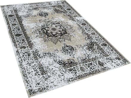 ALMUS - Vloerkleed - Taupe/Beige/Grijs - 140 x 200 cm - Katoen