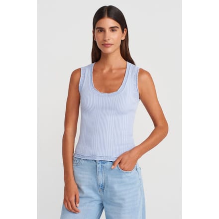 Geribbelde Mouwloze Cami Blouse