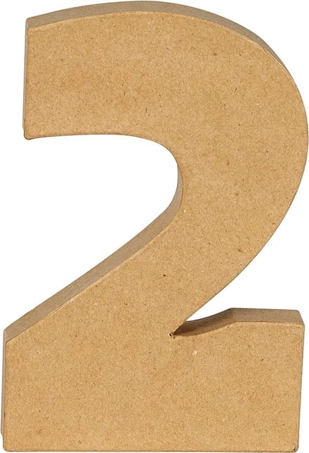 Decopatch Cijfer - 20 cm - Papier marche - Cijfer 2